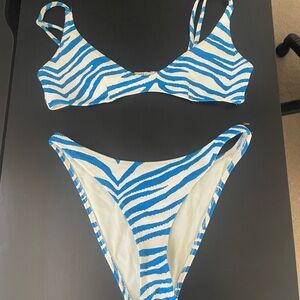 Triangl blue zebra bikini